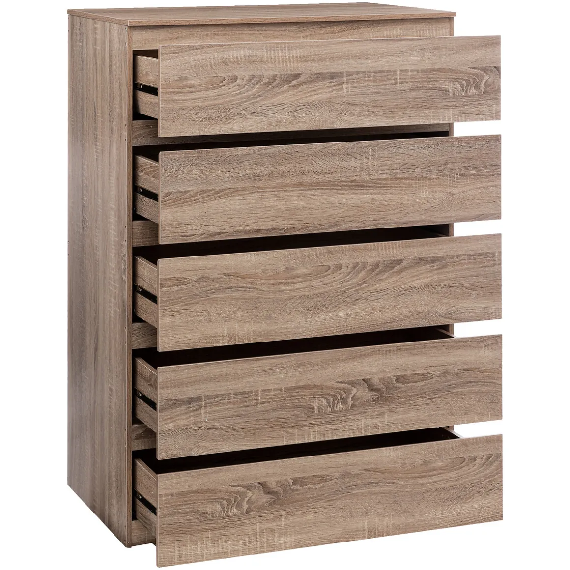 Cómoda de almacenaje DOLO marrón con 5 cajones