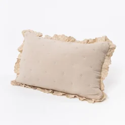 Cojín AMALFI beige con encaje 45x60cm