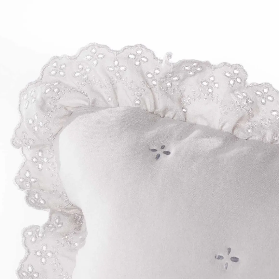 Cojín AMALFI gris con encaje 45x60cm