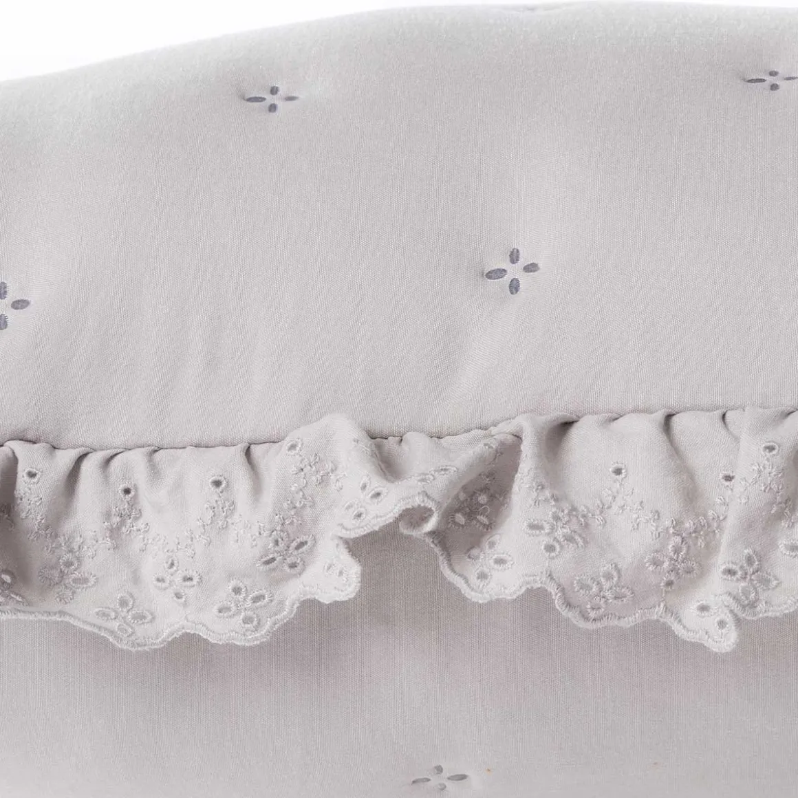 Cojín AMALFI gris con encaje 45x60cm