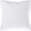 Cojín Blanco Con Pompones 40x40Cm