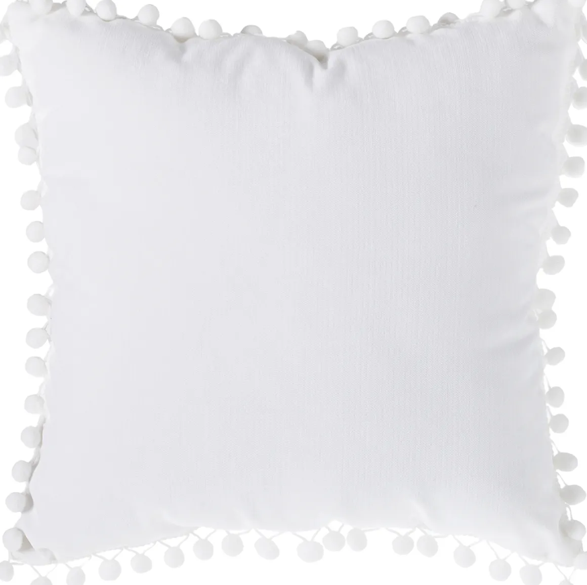 Cojín Blanco Con Pompones 40x40Cm