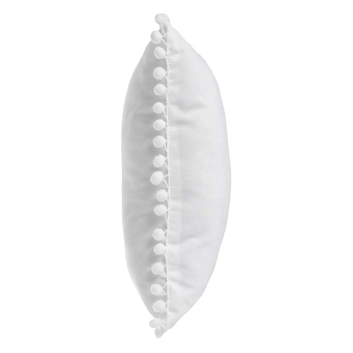 Cojín Blanco Con Pompones 40x40Cm