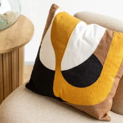 Cojín Bordado Ocre 45x45Cm