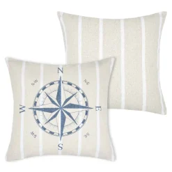 Cojín brújula HARBOR beige 50x50cm