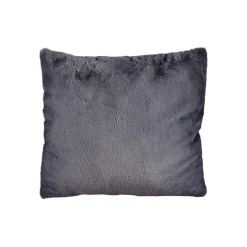Cojín Gris Oscuro Con Piel 60x60cm
