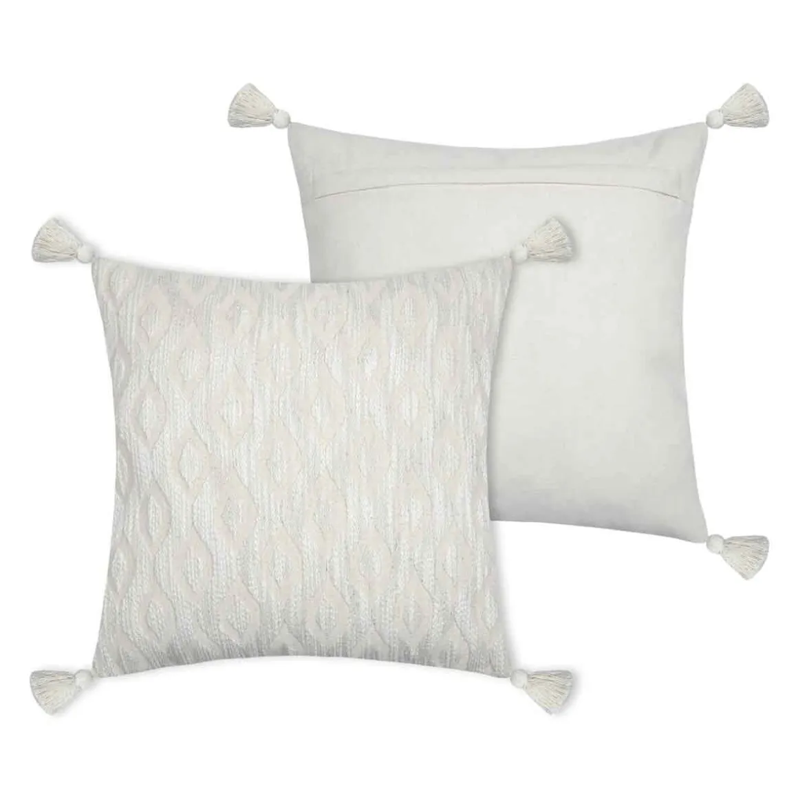 Cojín HARBOR de lino con pompones 45x45cm