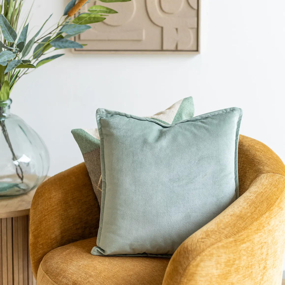 Cojín LILOU verde celadon 45x45cm