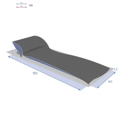 Cojín para tumbona impermeable gris