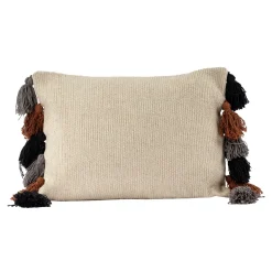 Cojín SAIDIA beige con pompones 35x50Cm