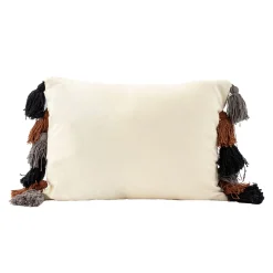 Cojín SAIDIA beige con pompones 35x50Cm