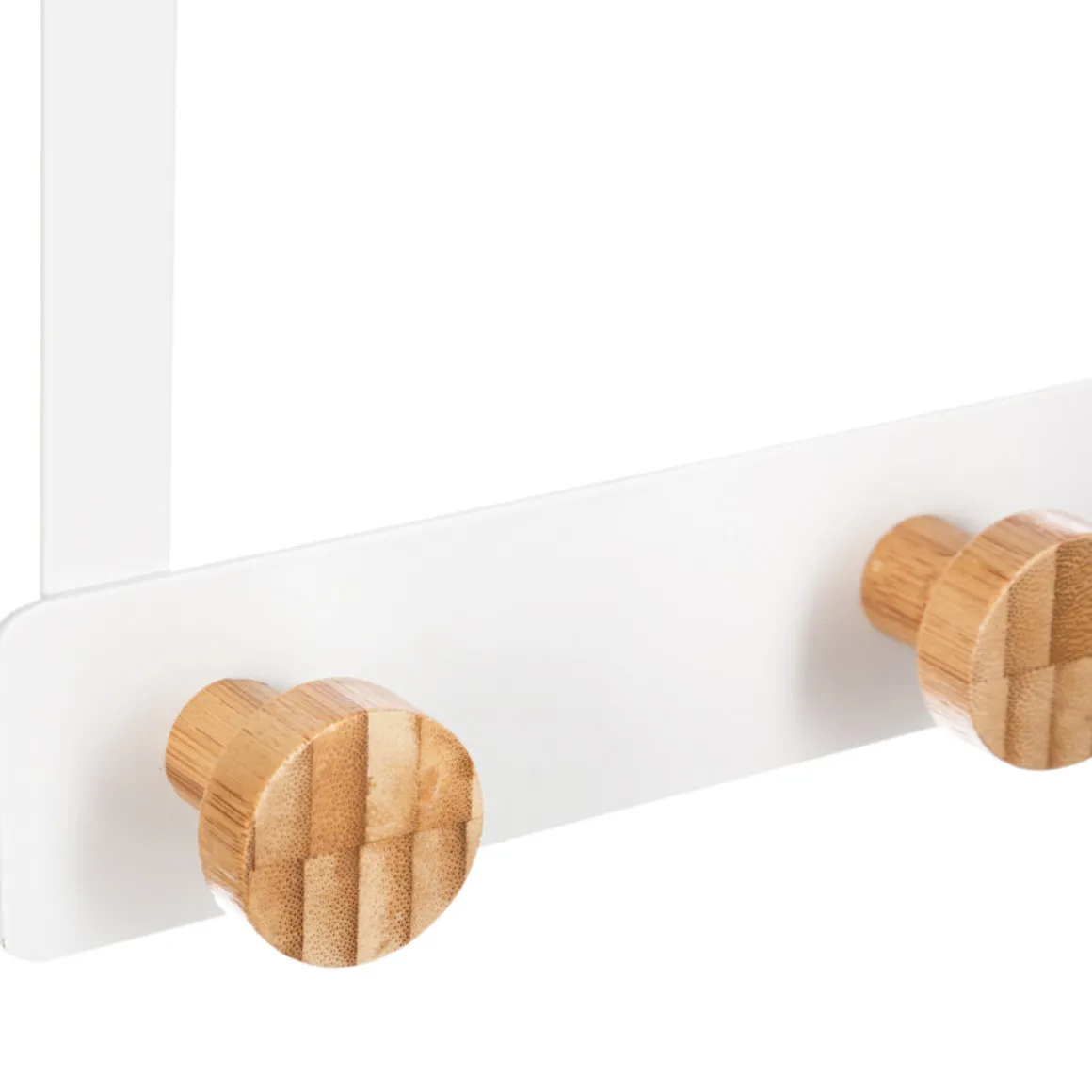Colgador Puerta C/3 Ganchos Bambú Blanco