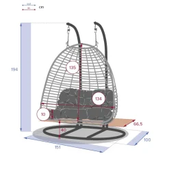 Columpio AJAR de ratán 2 plazas