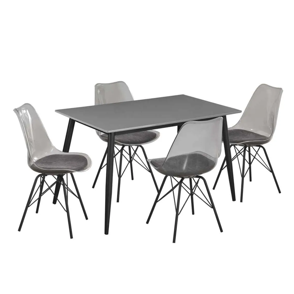 Conjunto De Mesa Y 4 Sillas Gris Sky
