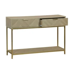 Consola CHEVRON beige de mdf con 2 cajones