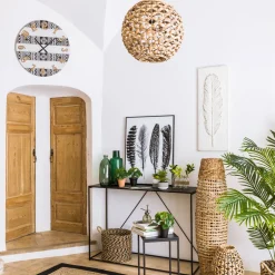 Consola Gota De Metal Negra 120x40x85Cm