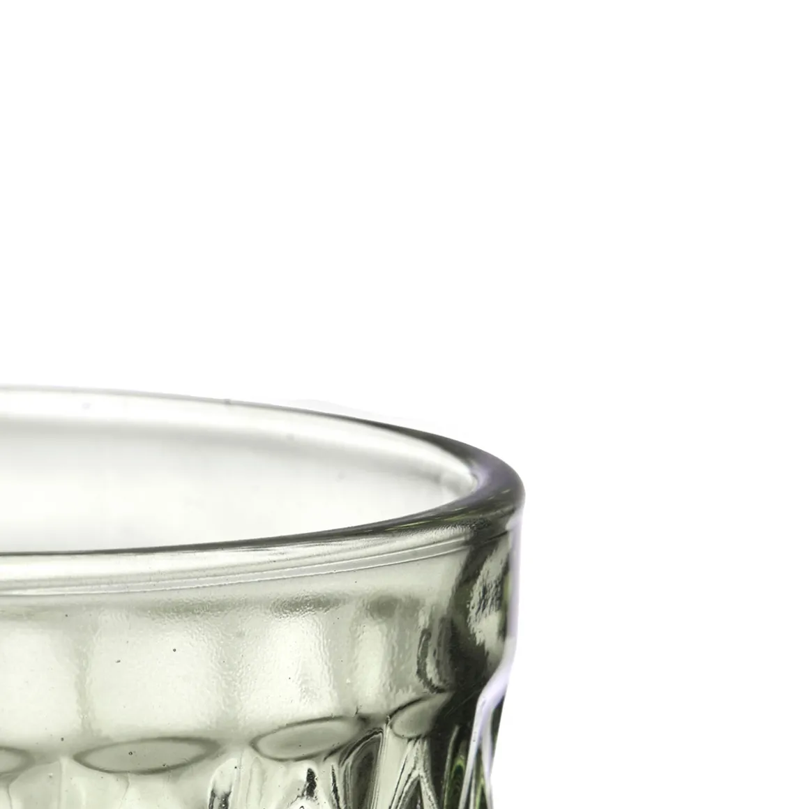 Copa De Agua Diamante Verde De Vidrio 340ml