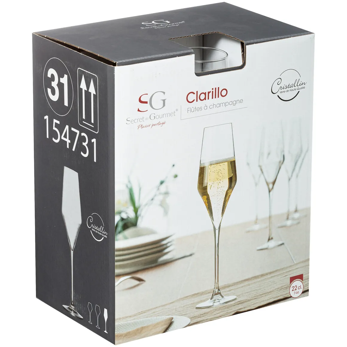 Copa De Champán De Vidrio Clarillo Cristalino 22cl