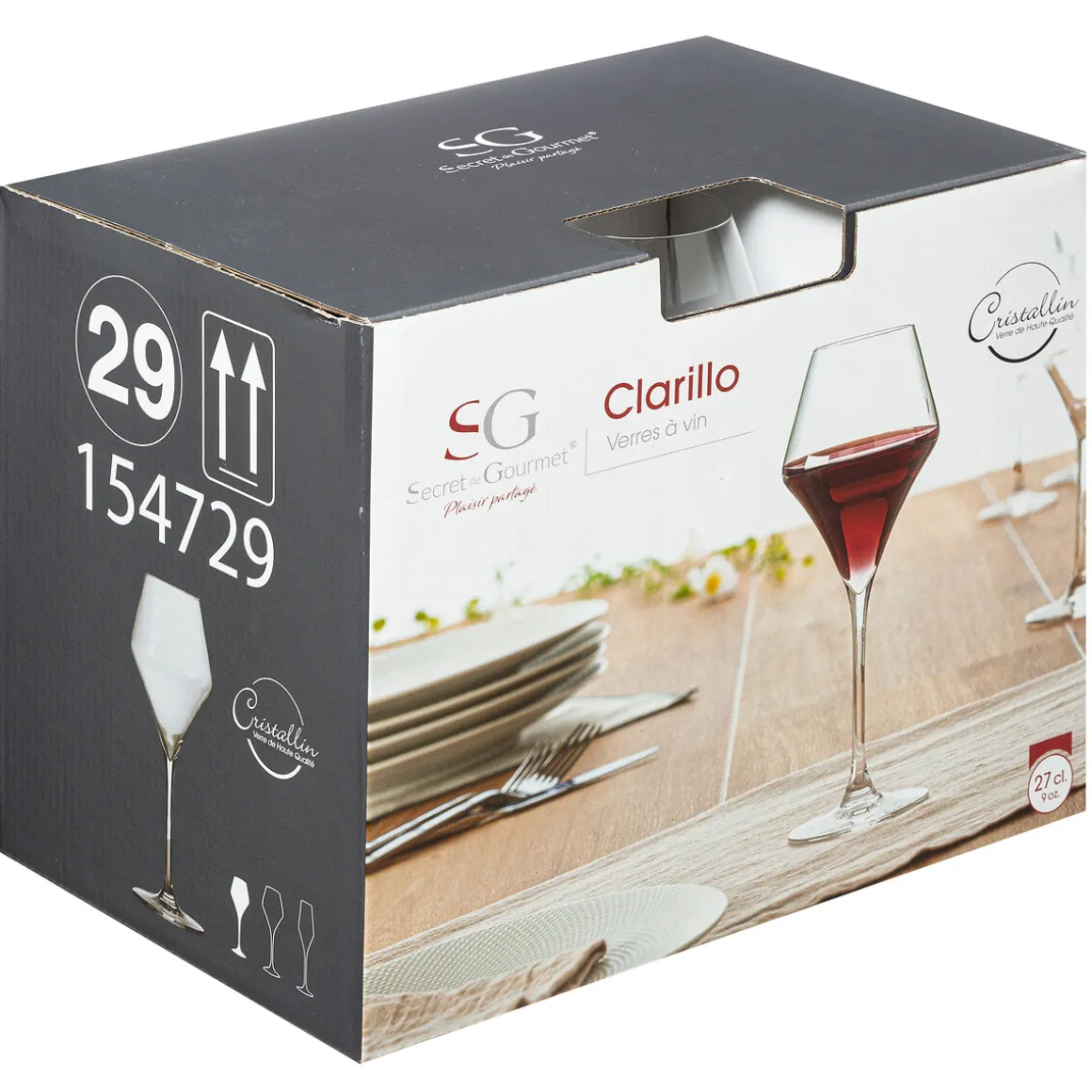 Copa De Vino Clarillo De Vidrio Cristalino 27Cl