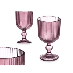 Copa De Vino Rayas Rosa Vidrio 26Cl