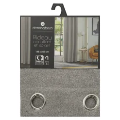 Cortina Aislante/Opaca Gris 140x260Cm