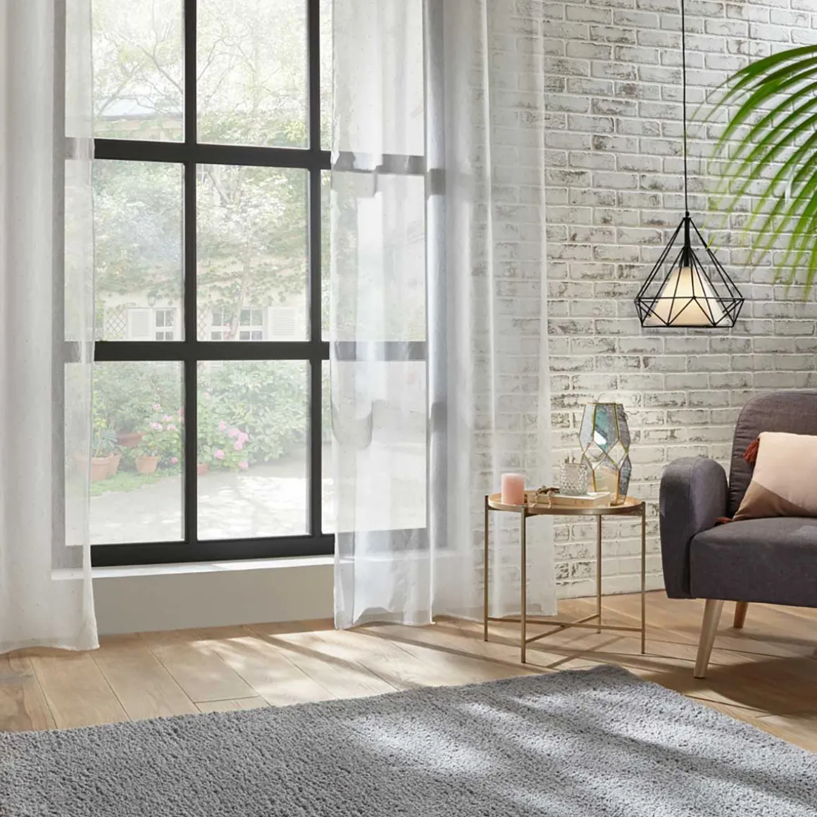 Cortina Blanca De Lunares 140x240Cm