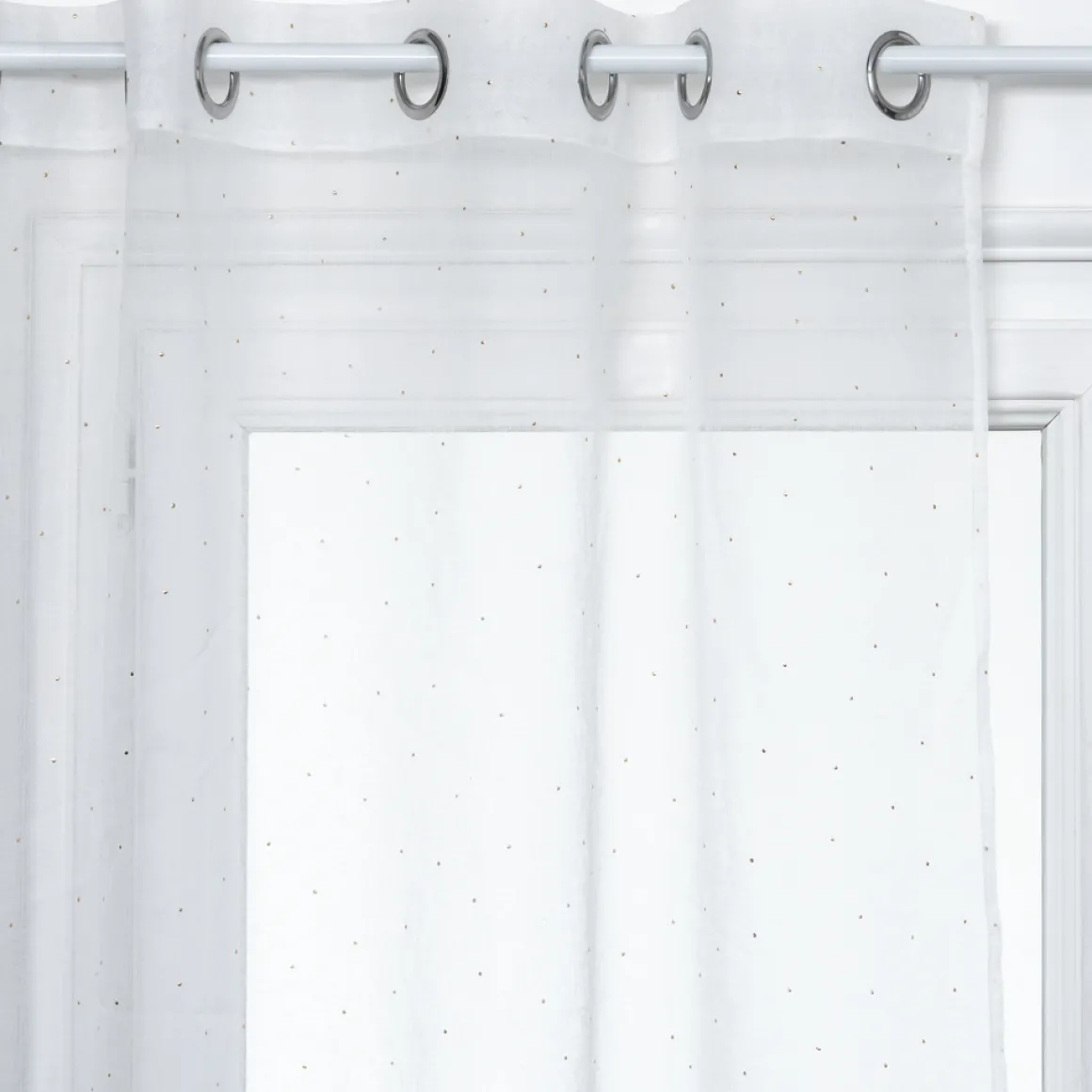 Cortina Blanca De Lunares 140x240Cm