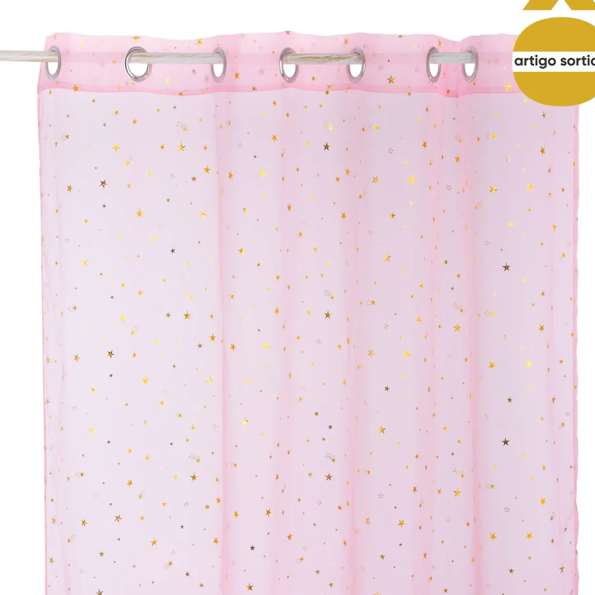 Cortina C/Estrellas Doradas 140x250Cm
