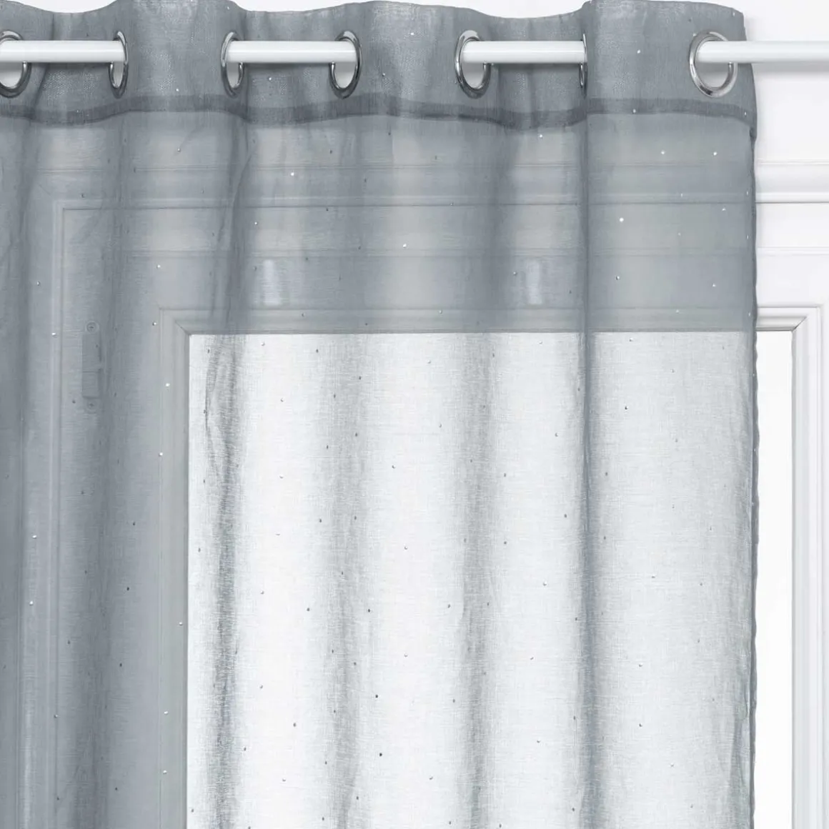 Cortina 3D Gris Con Lunares 140x240Cm