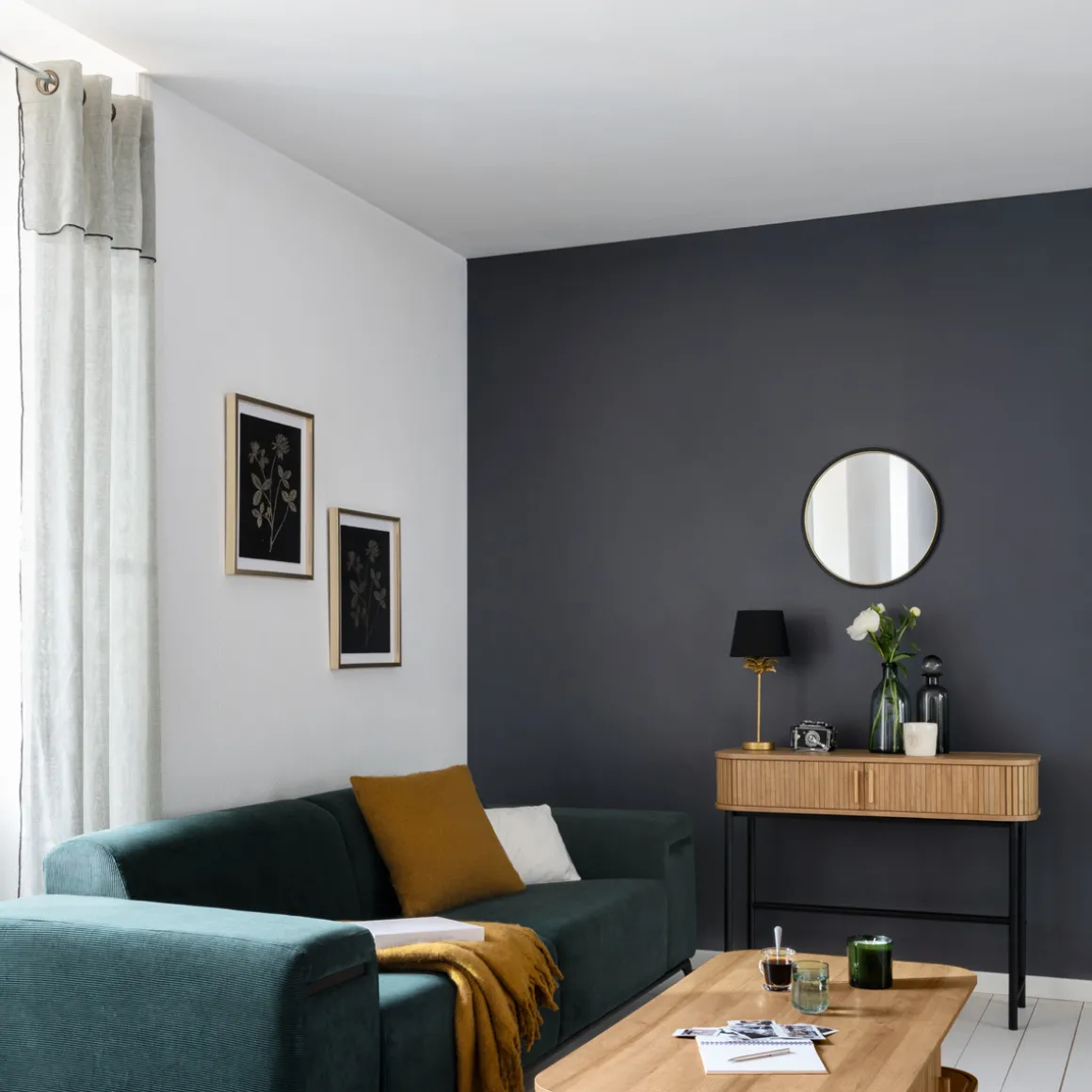 Cortina Fred Blanco Y Rayas Negro 140x240cm