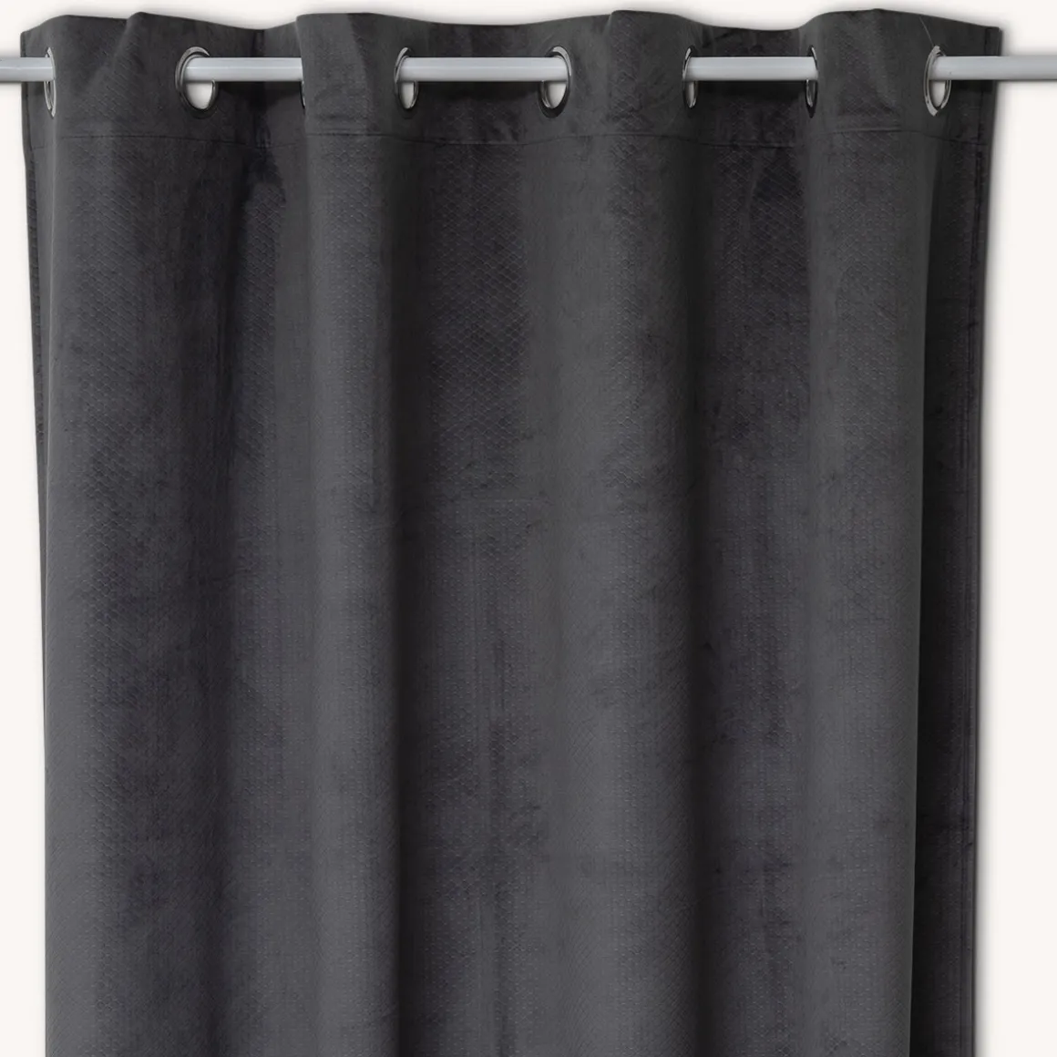 Cortina OTTO gris oscuro de terciopelo 140x260cm