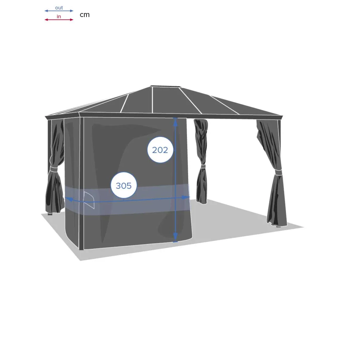 Cortina Para Pérgola Belice 3x3.6M
