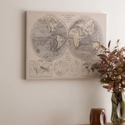 Cuadro Deco Mapamundi 58x78Cm