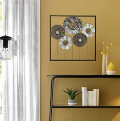 Cuadro Deco Metal Flor 50x50Cm