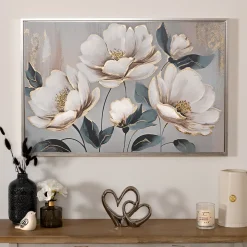 Cuadro decorativo con relieve de flores MARGARET