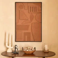 Cuadro decorativo 3D JILANI marrón 90x60cm