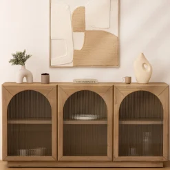 Cuadro decorativo relieve abstracto AMARI beige