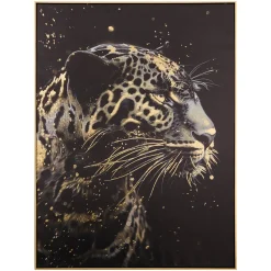 Cuadro leopardo decorativo LUPITA negro 78x58cm