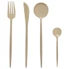 Cubertería 24 piezas doradas de acero inoxidable