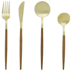 Cubertería de 24 piezas marrón