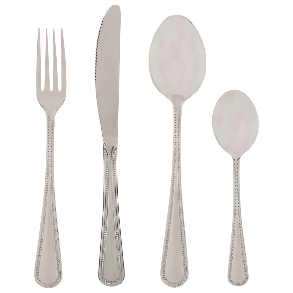 Cubertería de 24 piezas PERLE de acero inoxidable