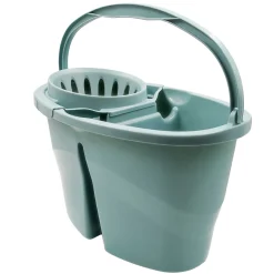 Cubo Con Escurridor Y División Azul 16L