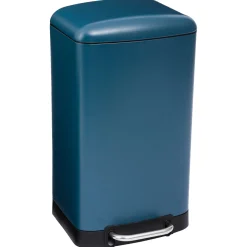 Cubo de basura ARIANE azul metálico 30l