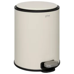 Cubo de basura beige de metal con pedal DELTA 6l