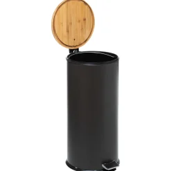 Cubo De basura Con Tapa De Bambú 30L