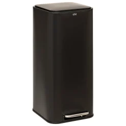 Cubo de basura DELTA negro metálico 30L