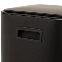 Cubo de basura DELTA negro metálico 30L