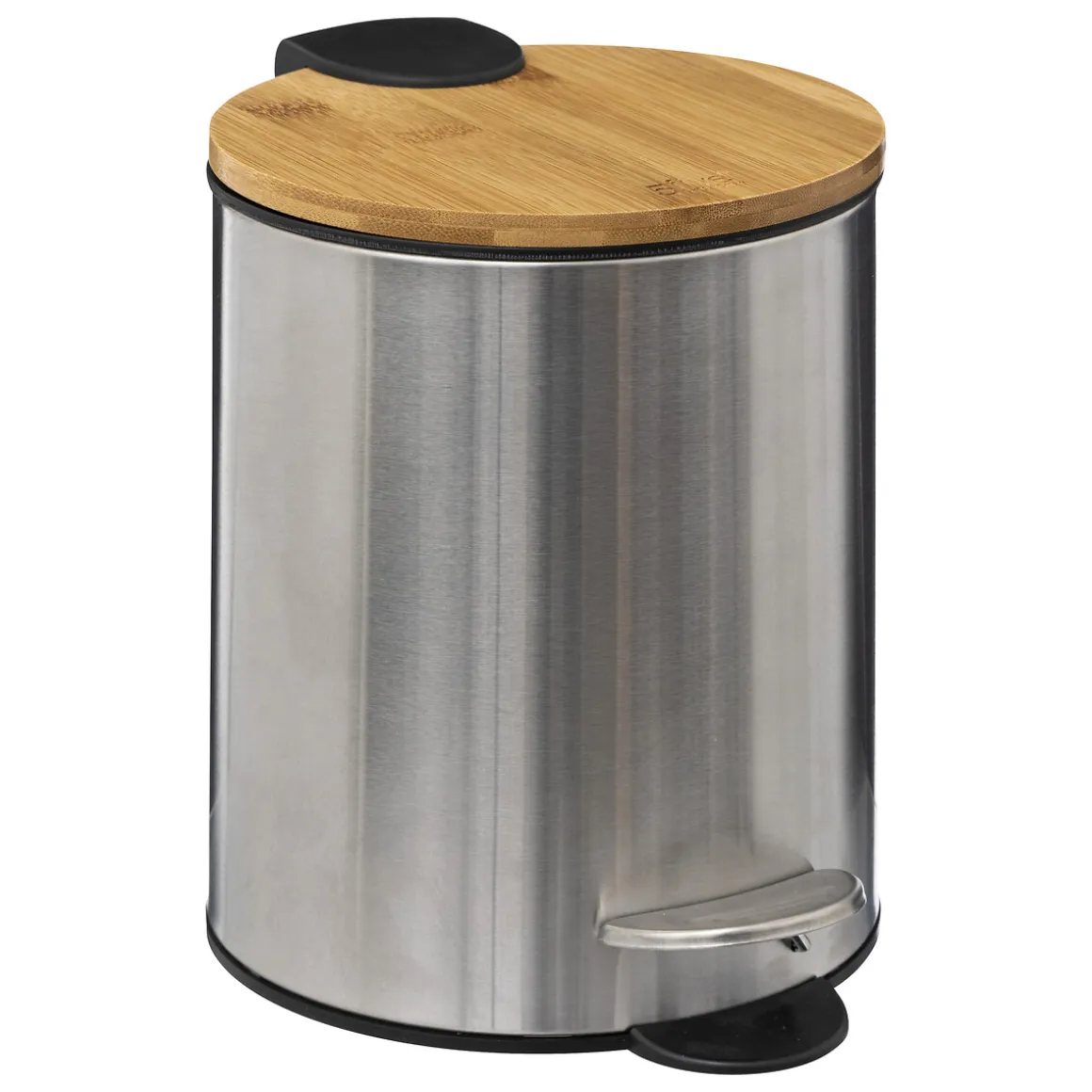 Cubo De Basura Inox C/Tapa De Bambú 3L