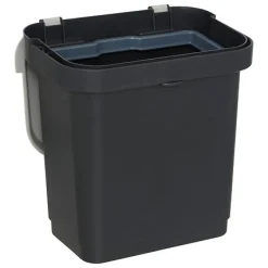 Cubo de basura rectangular negro 5L