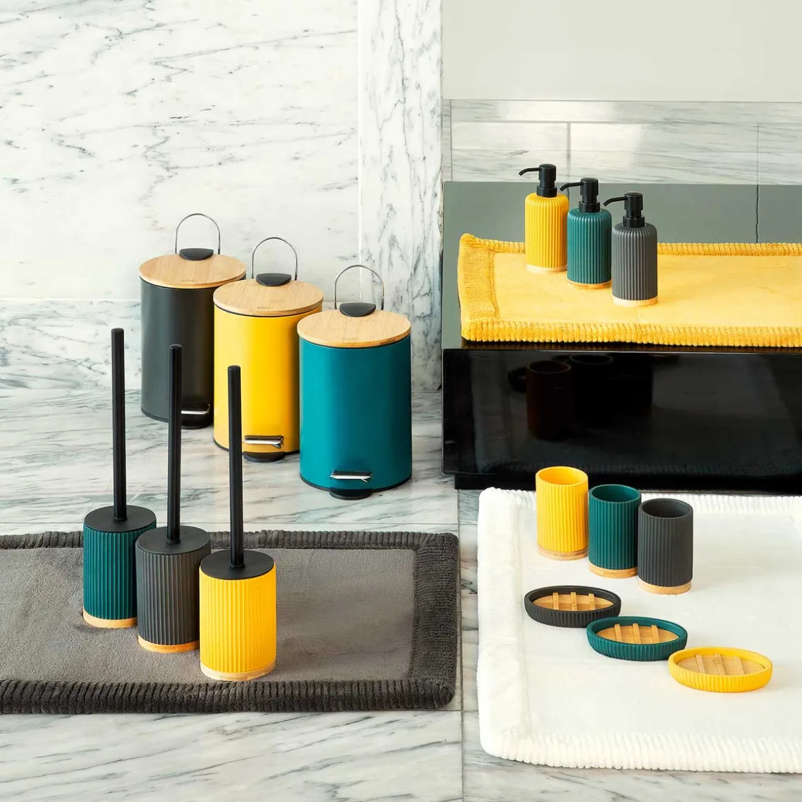 Cubo MODERN azul petróleo de metal softclose 3L